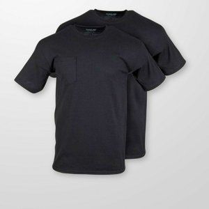 Men's DryBlend Workwear 2 T-Shirts with Pocket, Black, Size XX-Large 2XL